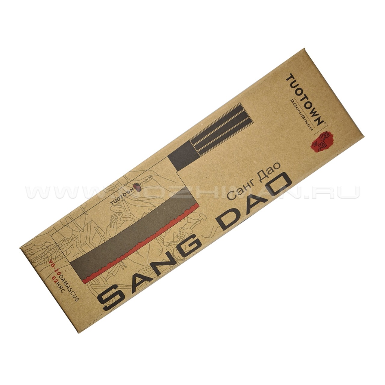 TuoTown кованый нож Sang Dao 708013 сталь VG-10 Damascus, рукоять ABS, силикон
