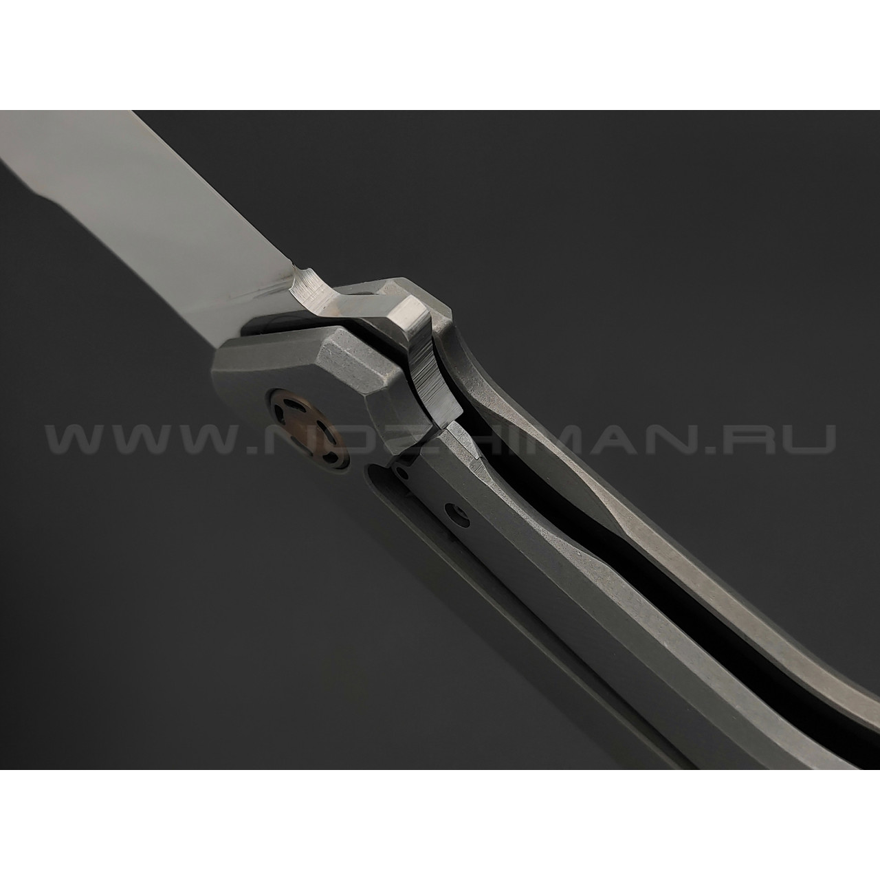 Нейрис складной нож Коа П сталь CPM REX 121, рукоять Титан, Карбон "Тёмная материя - золото"
