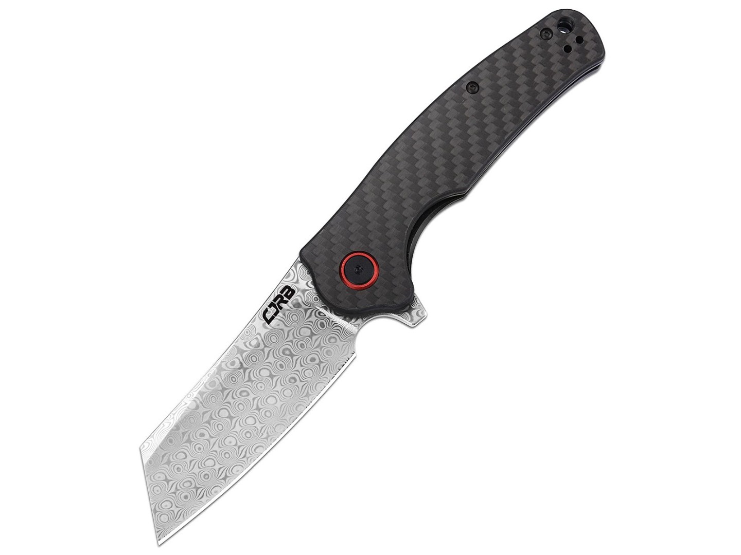 Нож CJRB Crag J1904D-CF сталь Damascus, рукоять Carbon fiber