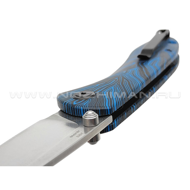 Нож CJRB Feldspar J1912-MDS сталь AR-RPM9, рукоять Chaotic G10 black & blue