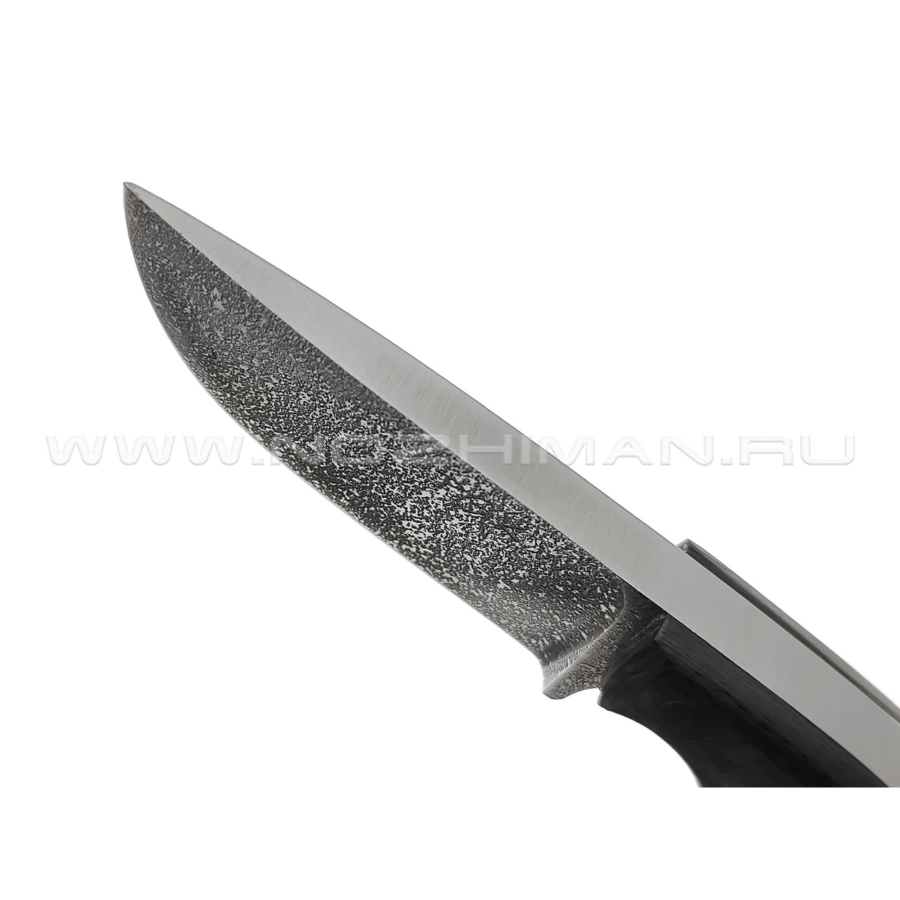 Волчий Век нож Микро Шихан, сталь PGK WA, травление, рукоять карбон