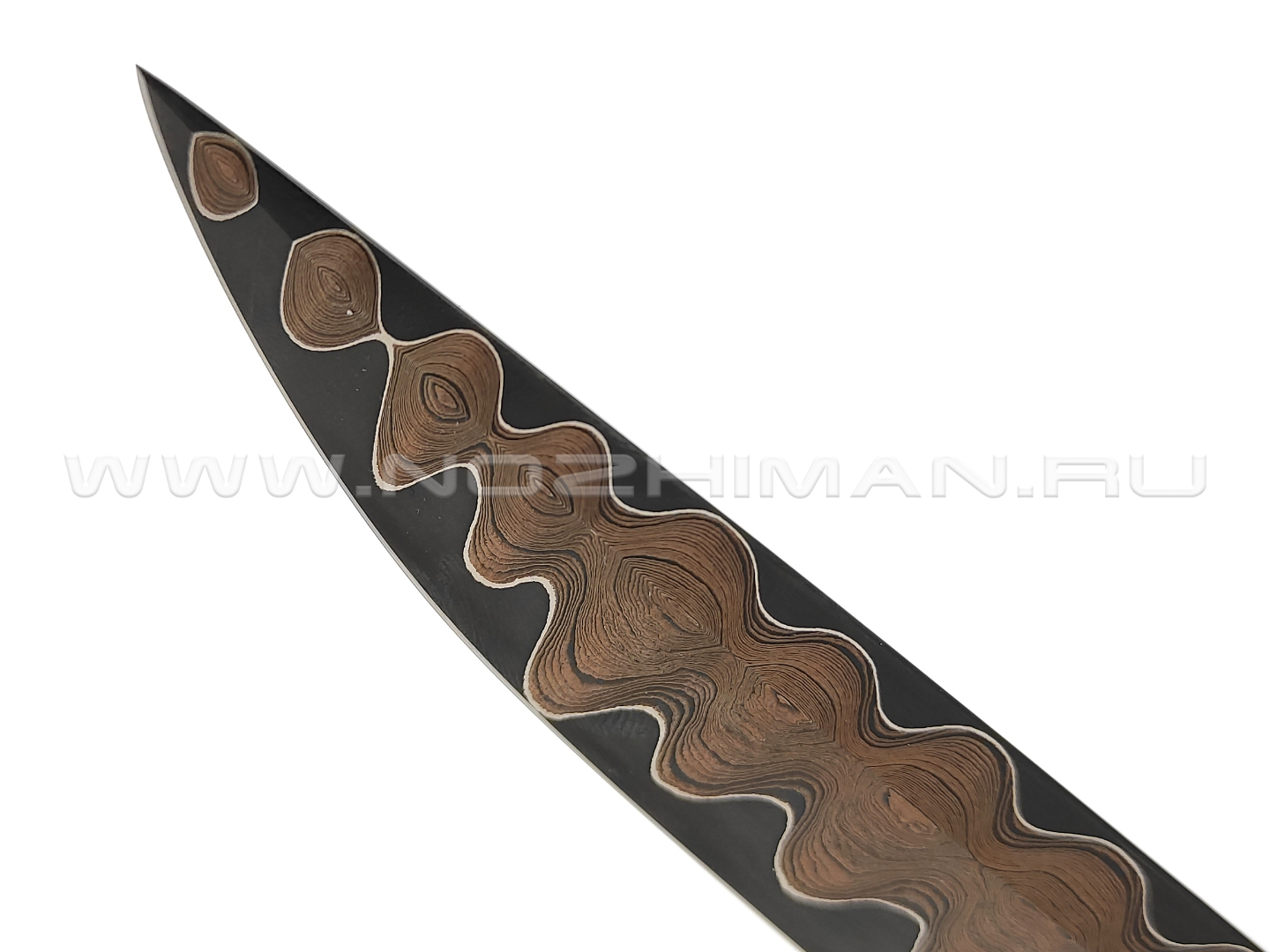 Нож "SHAD06" дамасская сталь, рукоять стабилизированное дерево, серебро, бусина (Сергей Шадрин)