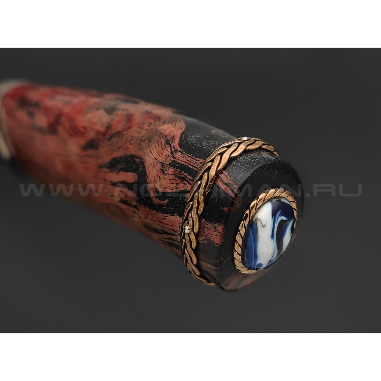 Нож "SHAD04" дамасская сталь, рукоять стабилизированное дерево, серебро, акрил (Сергей Шадрин)