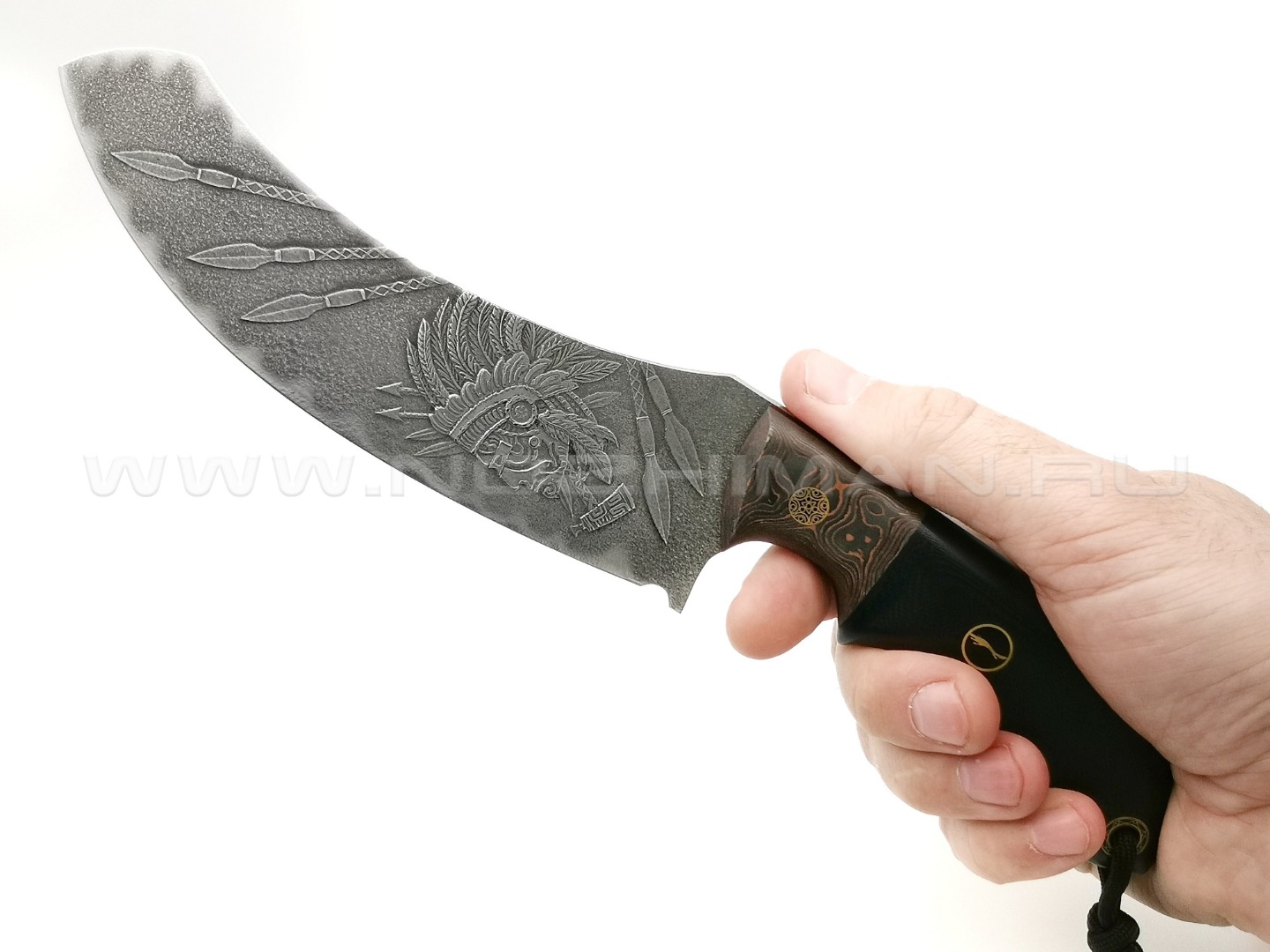 Волчий Век нож Кондрат 16 Восставшая Резервация сталь PGK WA, рукоять медный карбон, G10