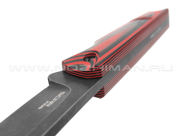 N.C.Custom нож Scar сталь X105 blackwash, рукоять G10 black & red
