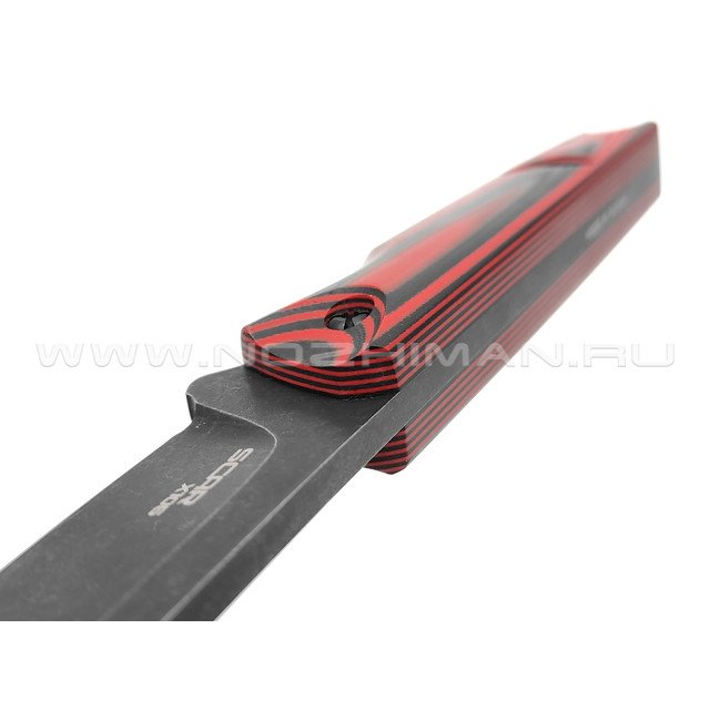 N.C.Custom нож Scar сталь X105 блэквош, рукоять G10 black & red