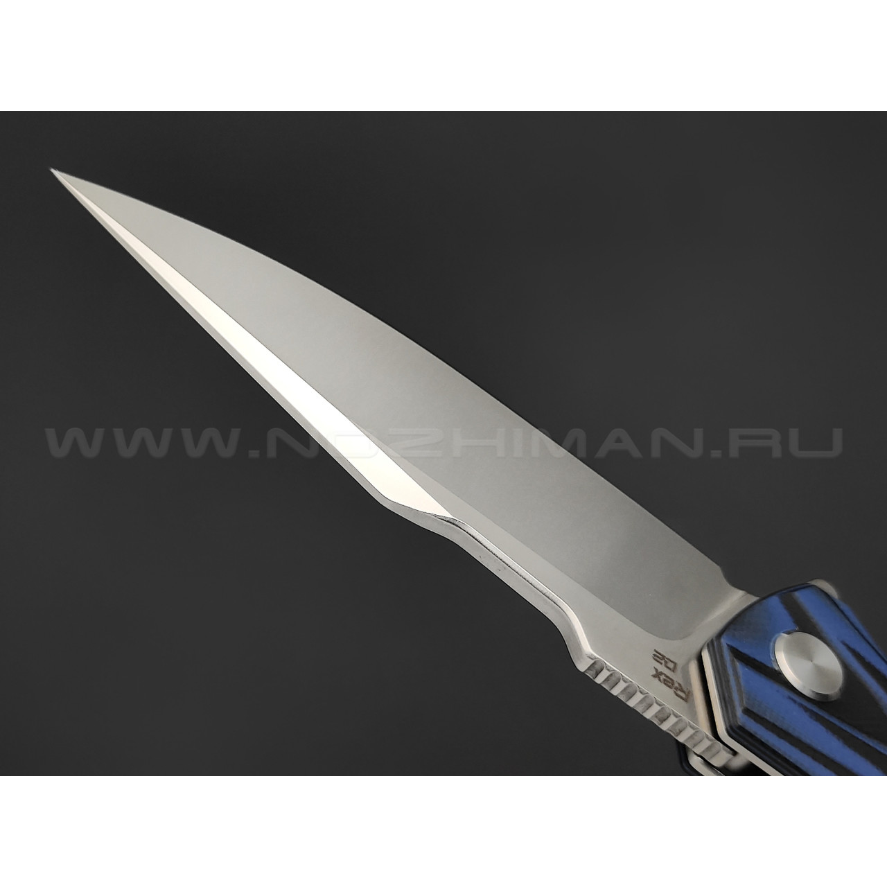 Shifter складной нож Rex сталь D2, рукоять G10 black & blue