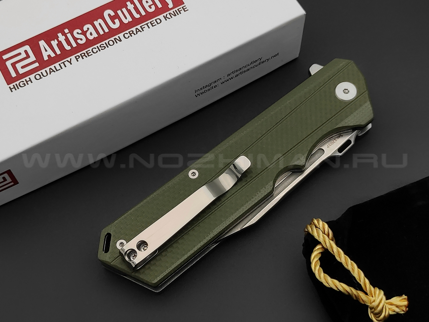 Нож Artisan Cutlery Littoral 1703P-GN сталь D2, рукоять G10 OD green