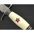 Кузница Коваль нож Финка НКВД с красной звездой, сталь Elmax, рукоять Дерево граб, мельхиор, полимер Кузница Коваль нож Финка НКВД с красной звездой, сталь Elmax, рукоять Дерево граб, мельхиор, полимер