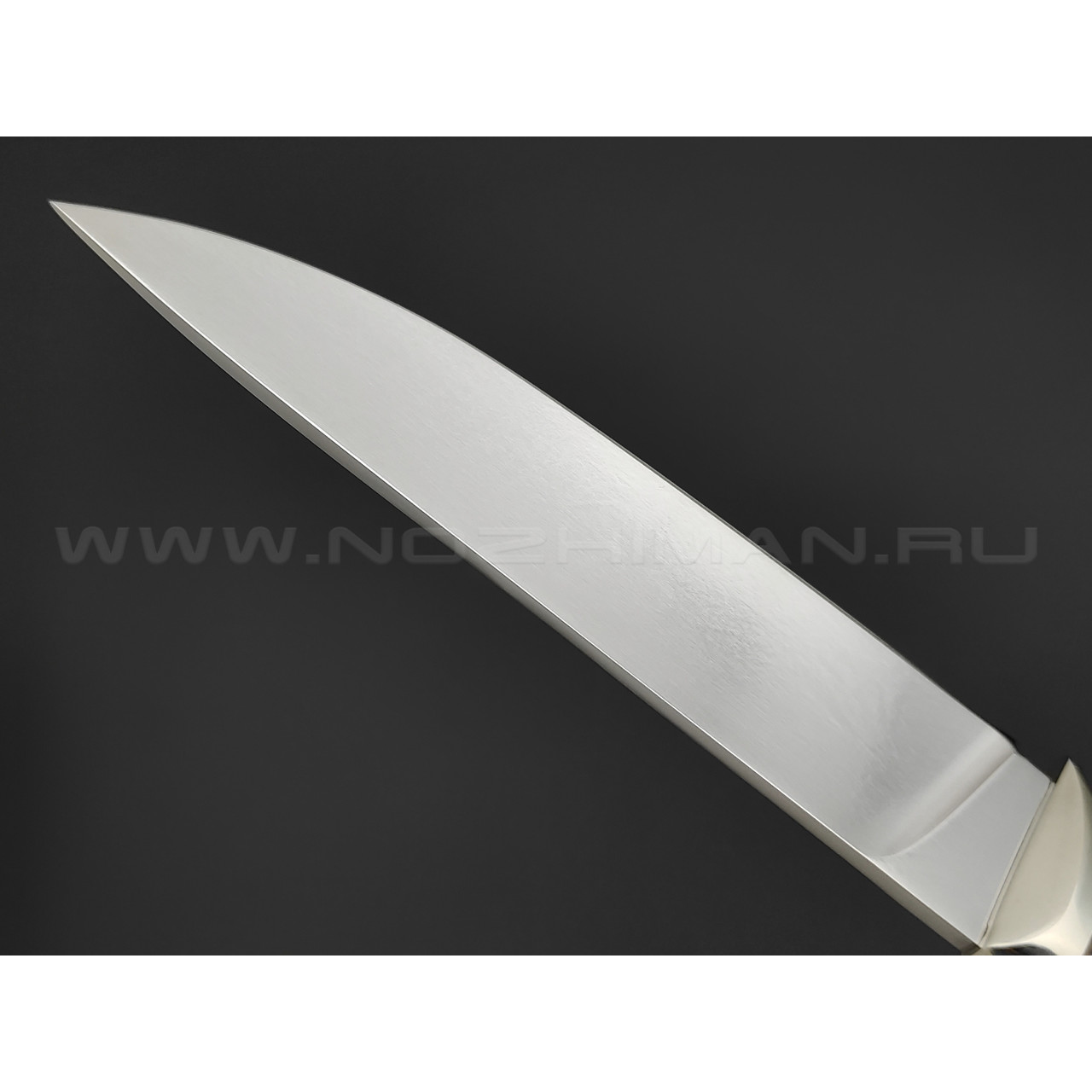 Кузница Коваль нож "Ладья" сталь Х12МФ, рукоять Стабилизированное дерево, мельхиор
