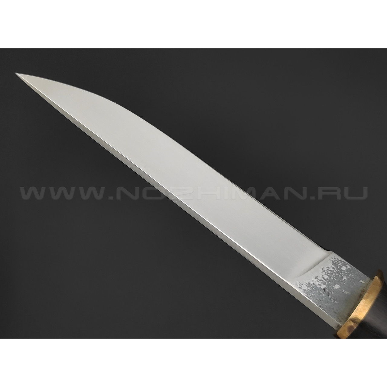 Кузница Коваль нож "Лесник" сталь 110Х18, рукоять Дерево граб, латунь
