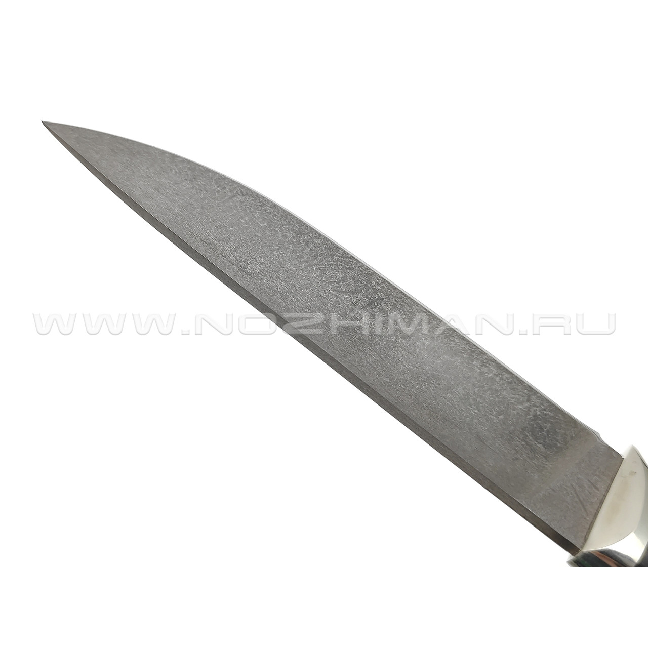 Кузница Коваль нож "Ладья" сталь Булат, рукоять Дерево граб, мельхиор