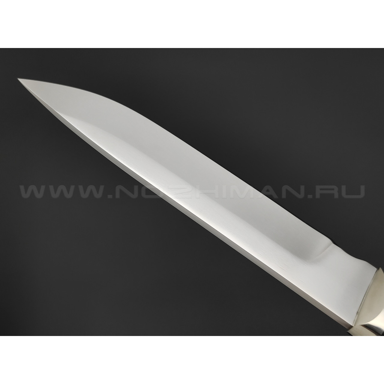 Кузница Коваль нож "Турист" сталь Х12МФ, рукоять Дерево граб, мельхиор