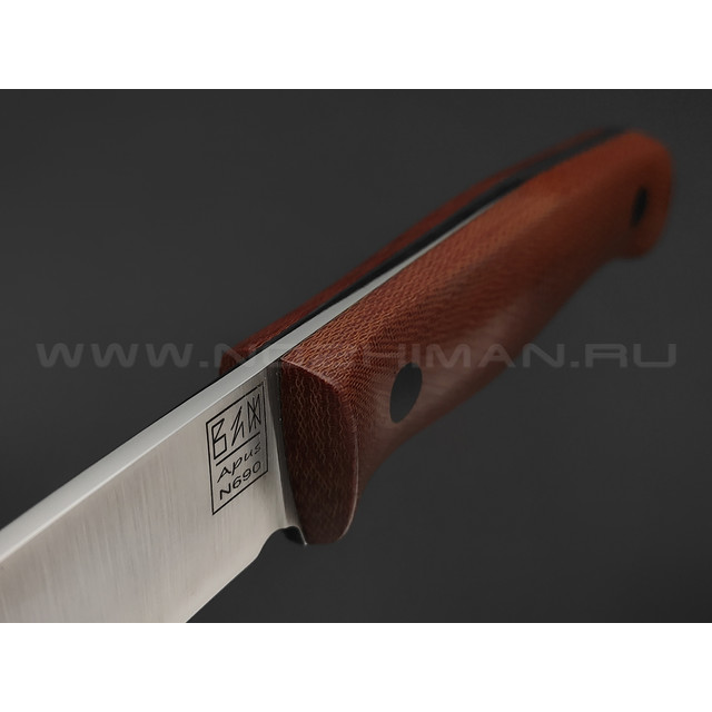 Zh Knives нож Топь мал. сталь N690 линза, рукоять Micarta brown