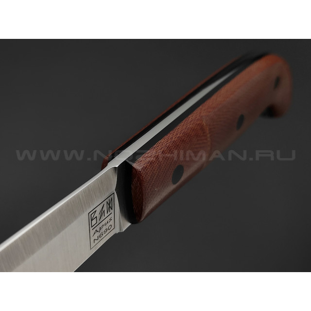 Zh Knives нож Septima сталь N690 satin, рукоять Micarta brown