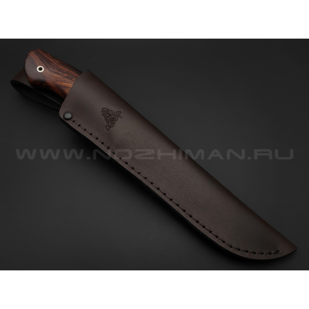 Кметь нож Панцуй сталь CPM Rex 121, рукоять Айронвуд, мельхиор