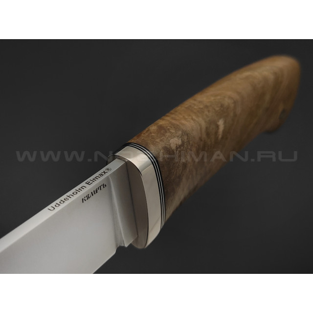 Кметь нож Панцуй сталь Elmax, рукоять манговое дерево, мельхиор