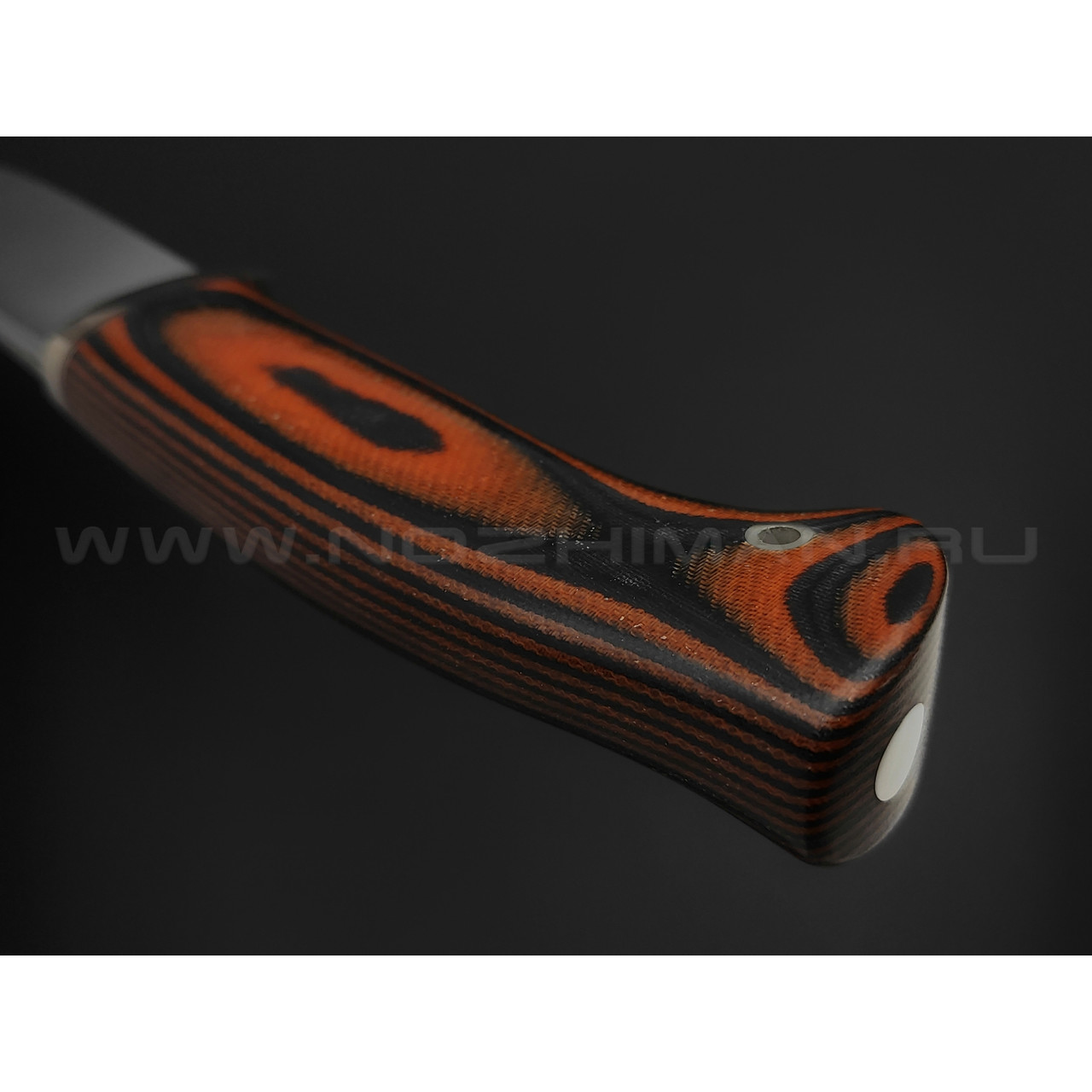 Кметь нож Комбат сталь Erasteel EM2, рукоять микарта, мельхиор