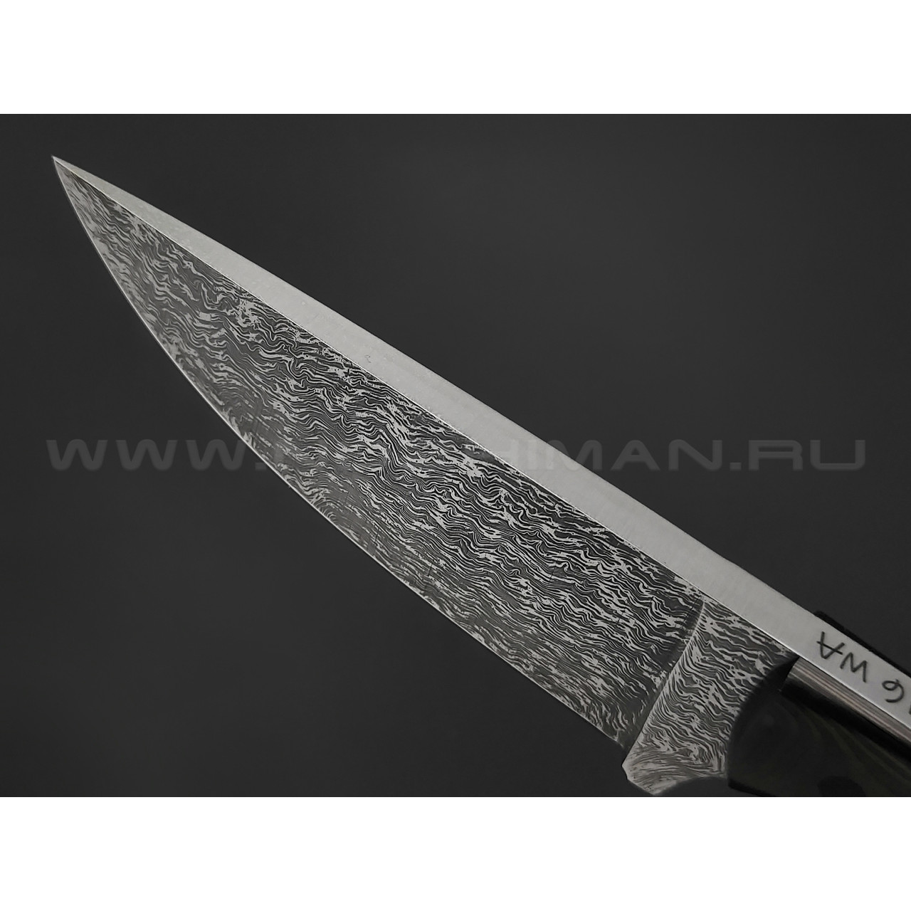 Волчий Век нож Mark-I сталь 1.4116 WA дамаскаж, рукоять карбон
