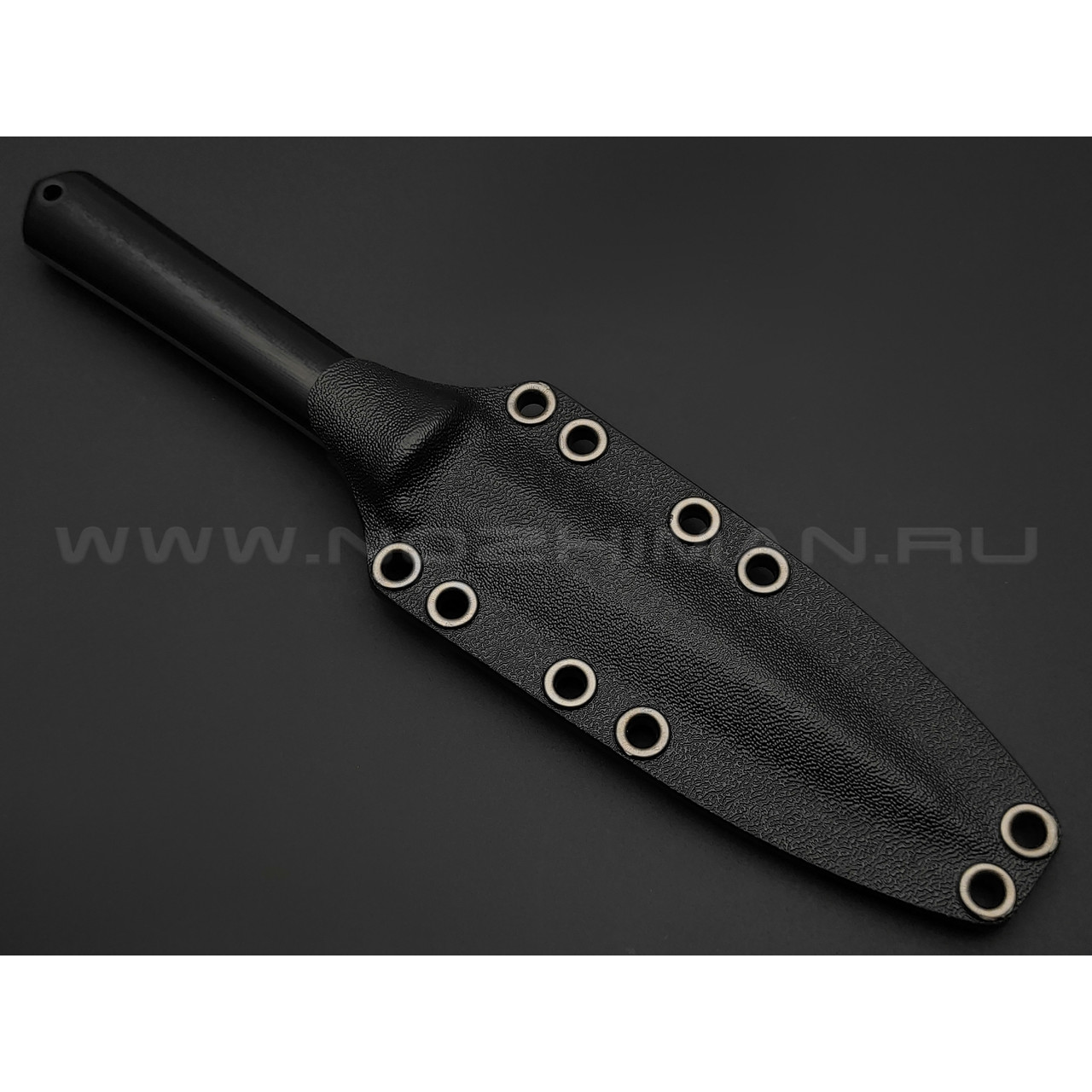Волчий Век нож Кинжалойд сталь N690 WA дамаскаж, рукоять G10 black