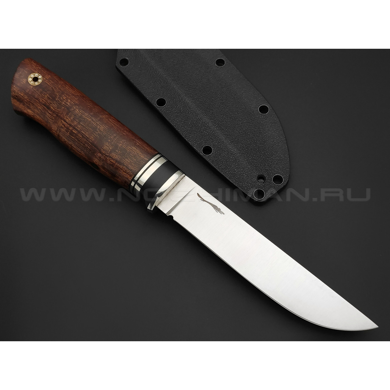Волчий Век нож Слон сталь M390 WA satin, рукоять дерево айронвуд, нейзильбер, карбон