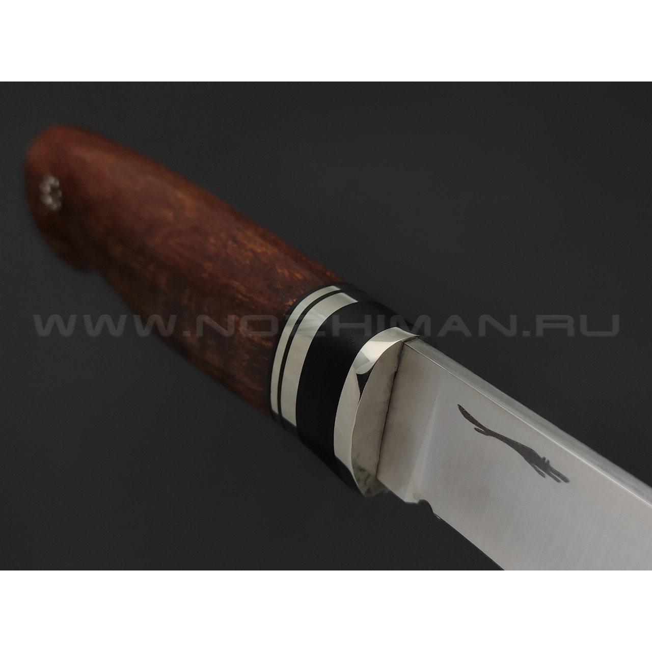 Волчий Век нож Слон сталь M390 WA satin, рукоять дерево айронвуд, нейзильбер, карбон