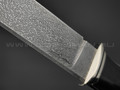 Волчий Век нож Слон Big Custom сталь 1.4116 WA дамаскаж, рукоять черная микарта, нейзильбер, пины
