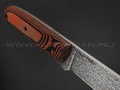 Волчий Век нож Wolfkniven сталь N690 WA дамаскаж, рукоять G10 black & orange