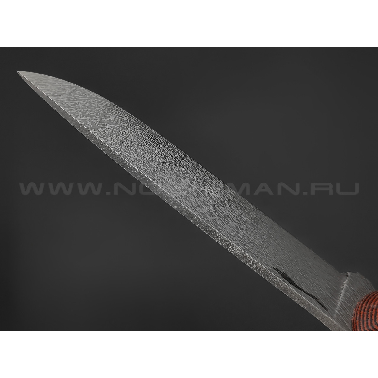 Волчий Век нож Wolfkniven сталь N690 WA дамаскаж, рукоять G10 black & orange
