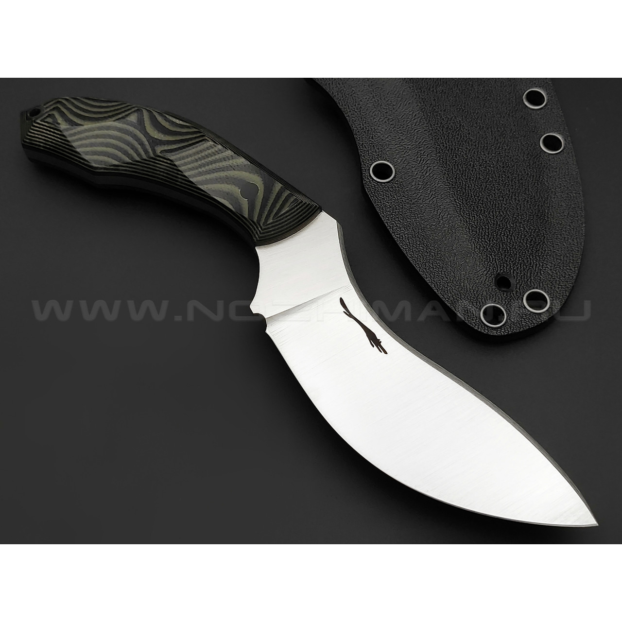 Волчий Век нож Custom EDC сталь 95х18 WA satin, рукоять G10 black & green