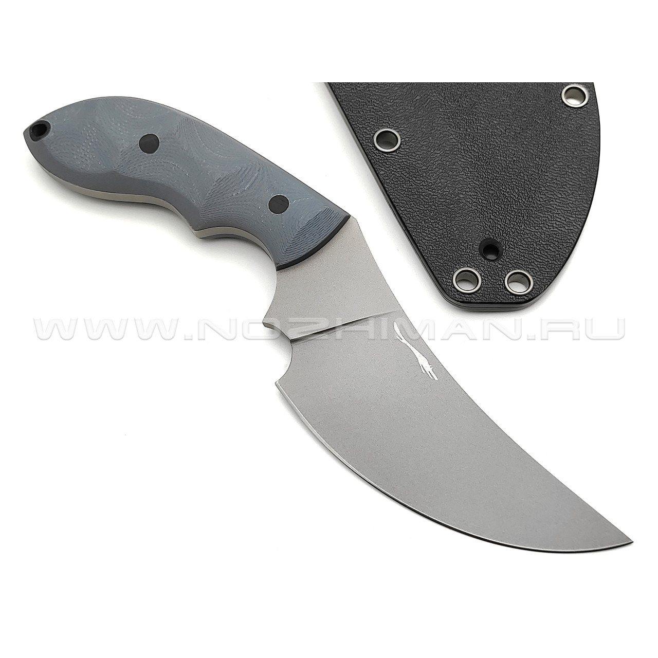 Волчий Век нож Custom EDC сталь 95х18 WA bead-blast, рукоять G10 grey