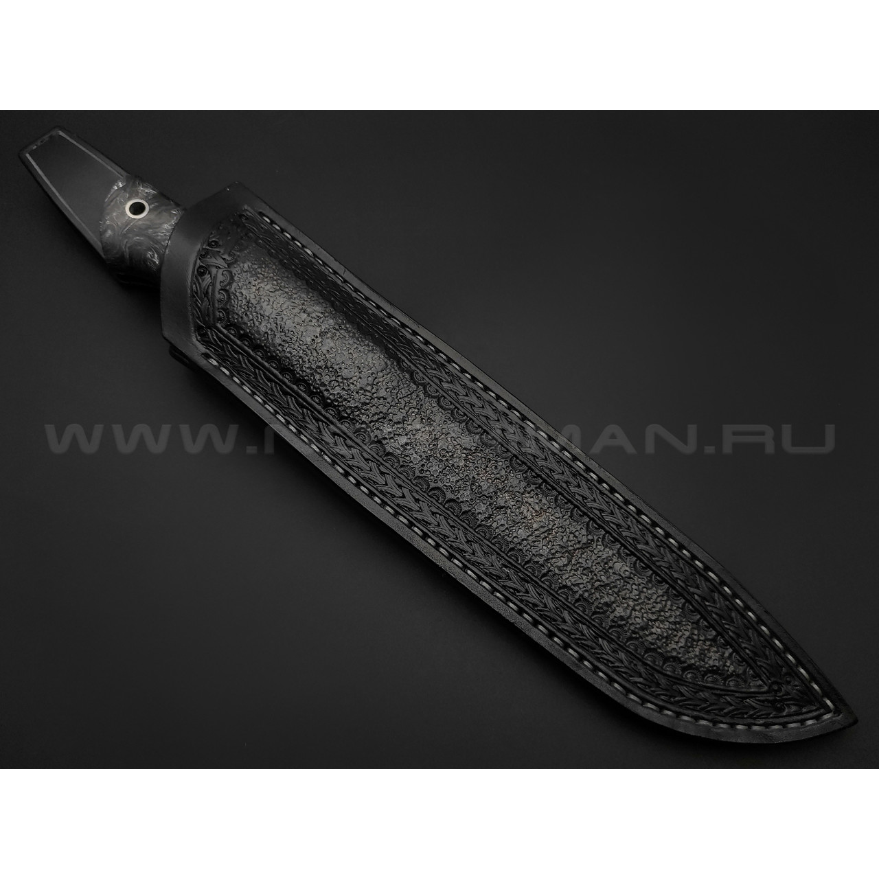 Нейрис нож Берк сталь CPM 15V, рукоять Карбон "Тёмная Материя" серебристый