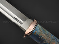 Волчий Век нож Гроза сталь 1.4116 Krupp WA, рукоять карельская береза синяя, медь, G10