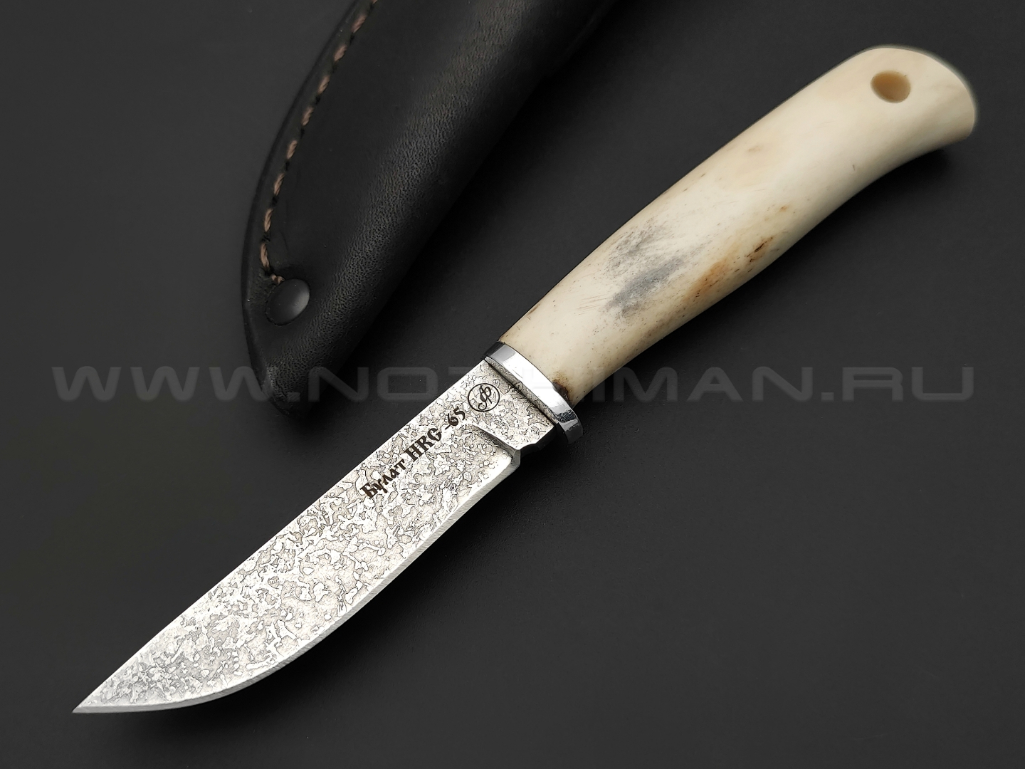 Нож "Малютка-1" сталь Булат, рукоять рог лося (Фурсач А. А.)