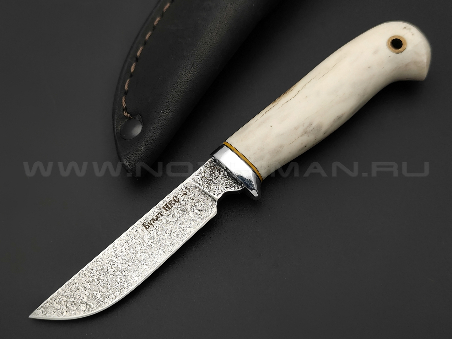 Нож "Малютка-2" сталь Булат, рукоять рог лося (Фурсач А. А.)