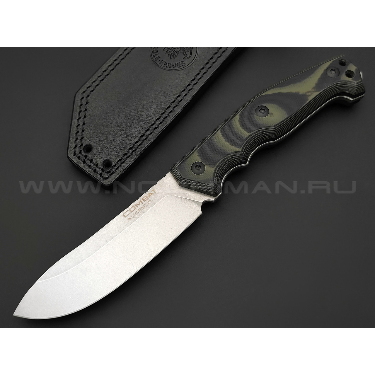 Eagle Knives нож Combat 2 сталь Aus10Co стоунвош, рукоять G10 black & green