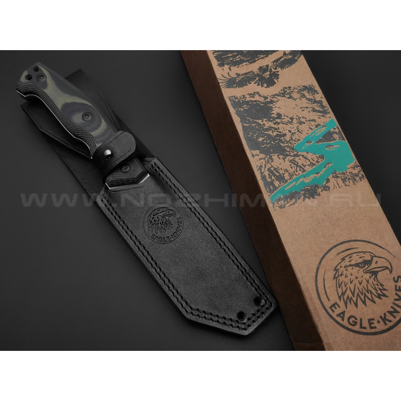Eagle Knives нож Combat 2 сталь Aus10Co стоунвош, рукоять G10 black & green