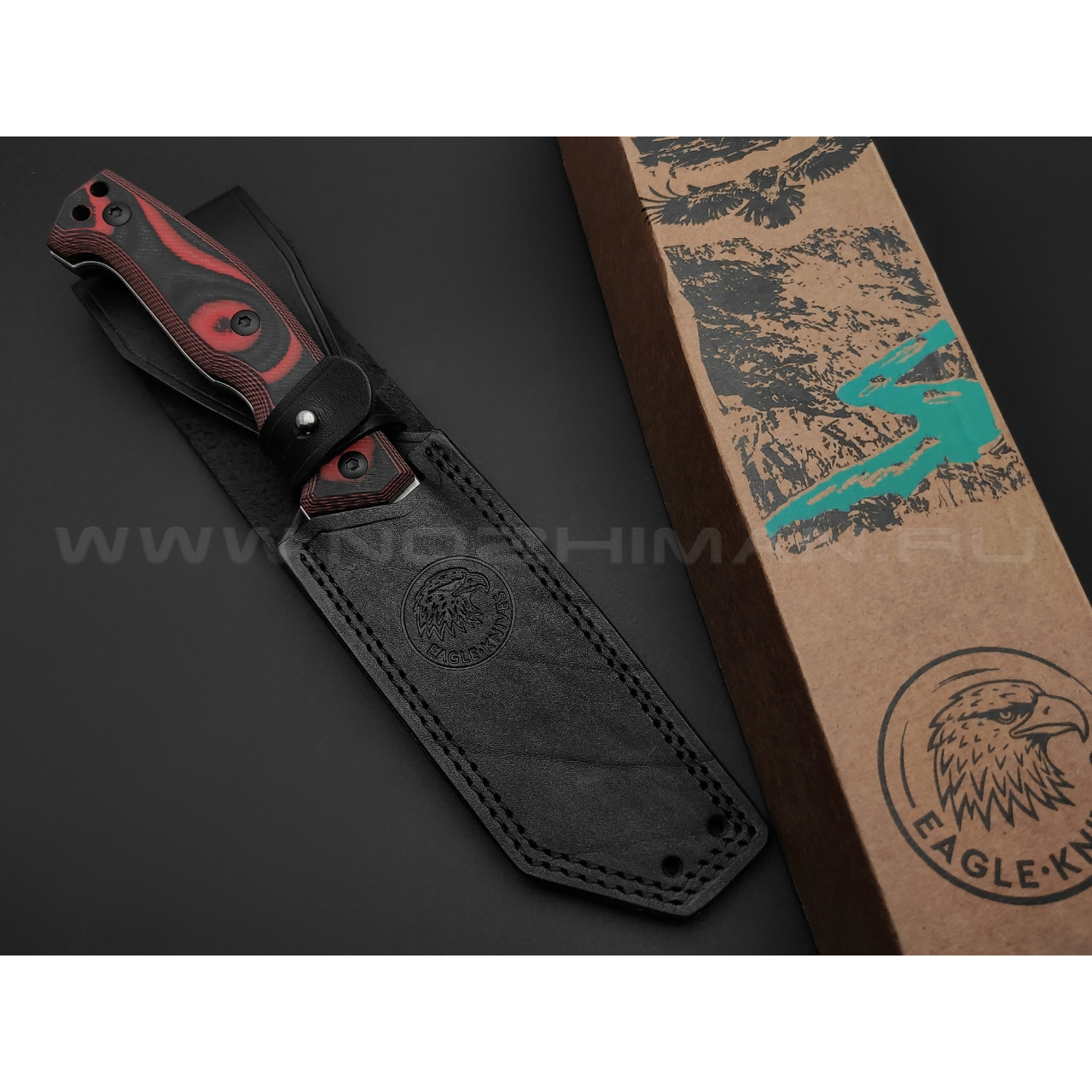 Eagle Knives нож Combat 1 сталь Aus10Co стоунвош, рукоять G10 black & red