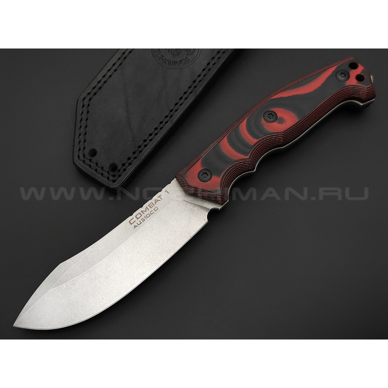 Eagle Knives нож Combat 1 сталь Aus10Co стоунвош, рукоять G10 black & red