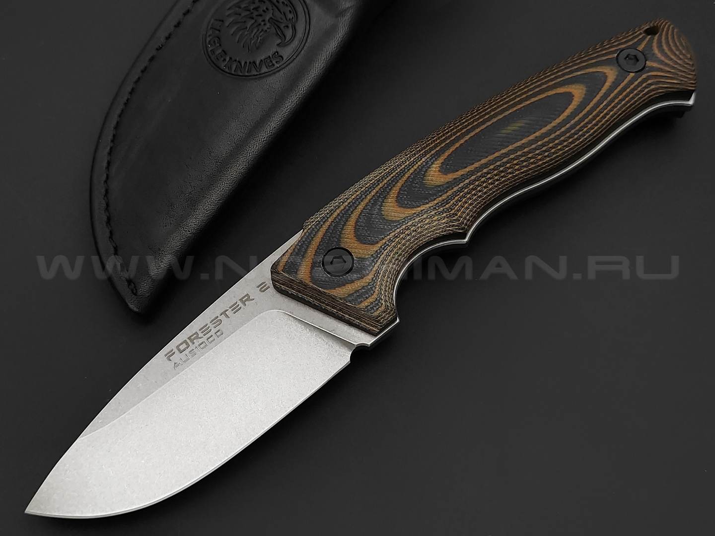 Eagle Knives нож Forester 2 сталь Aus10Co stonewash, рукоять G10 black & orange