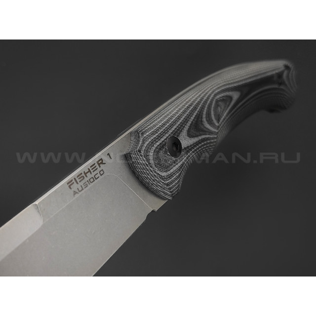 Eagle Knives нож Fisher 1 сталь Aus10Co стоунвош, рукоять G10 black & grey