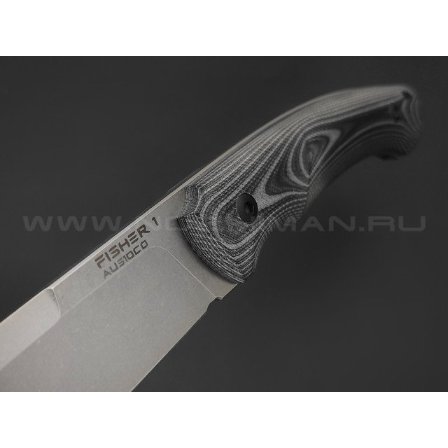 Eagle Knives нож Fisher 1 сталь Aus10Co стоунвош, рукоять G10 black & grey