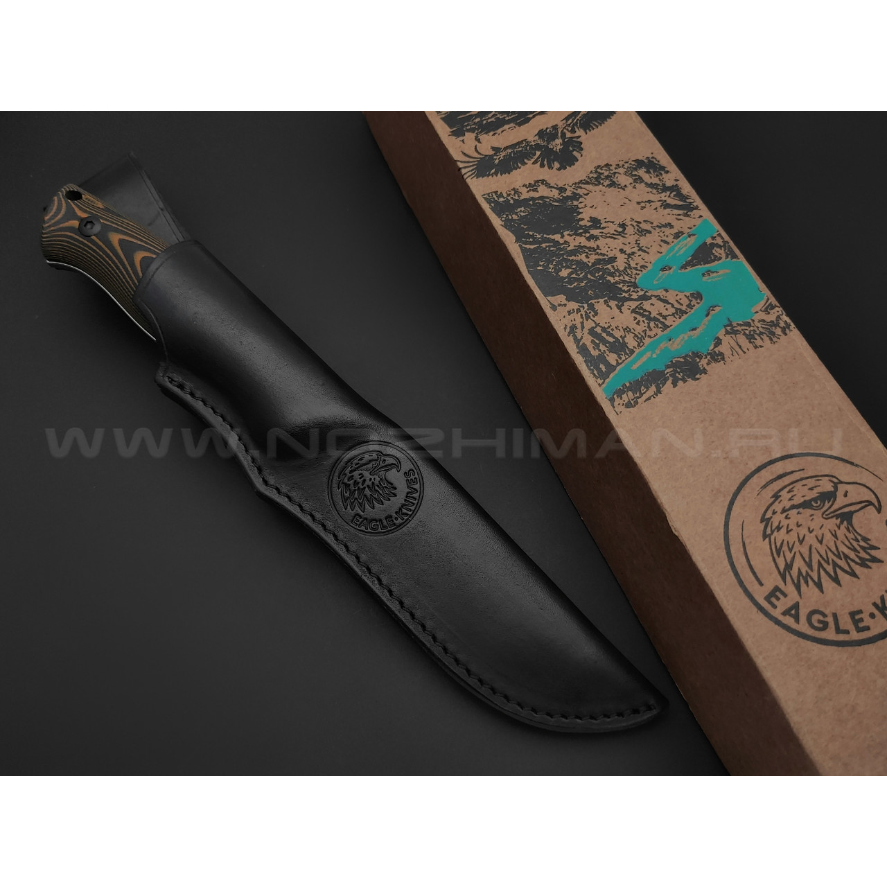 Eagle Knives нож Hunter 2 сталь Aus10Co стоунвош, рукоять G10 black & orange