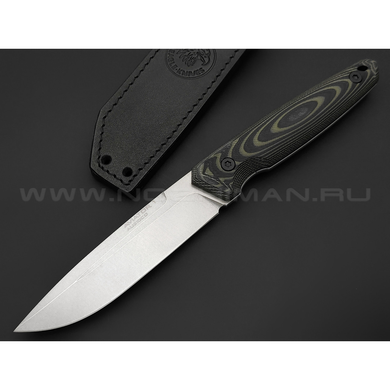 Eagle Knives нож Aviator 1 сталь Aus10Co стоунвош, рукоять G10 black & green