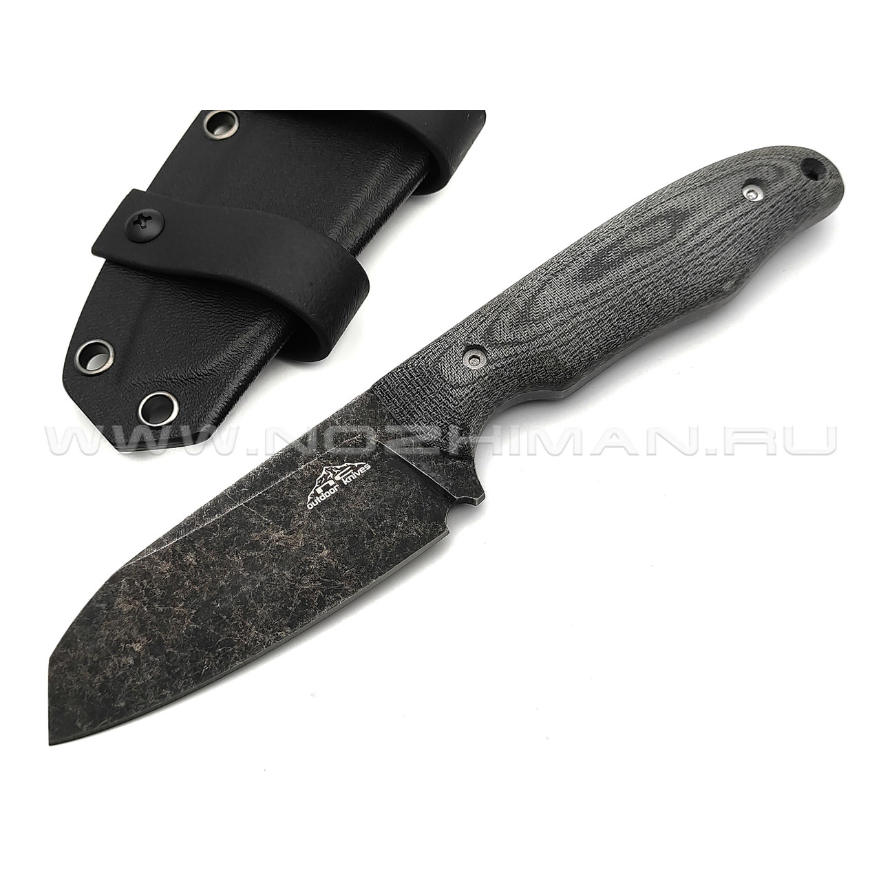 N.C.Custom нож Tracker сталь N690 блэквош, рукоять микарта, ножны kydex