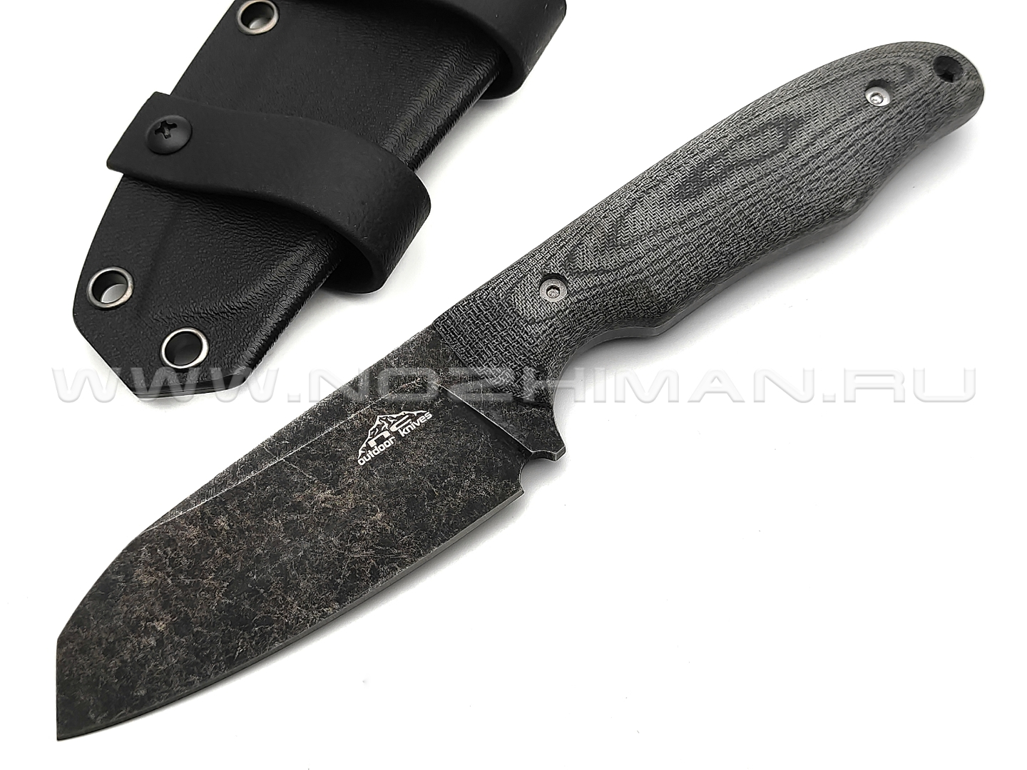 N.C.Custom нож Tracker сталь N690 blackwash, рукоять микарта, ножны kydex