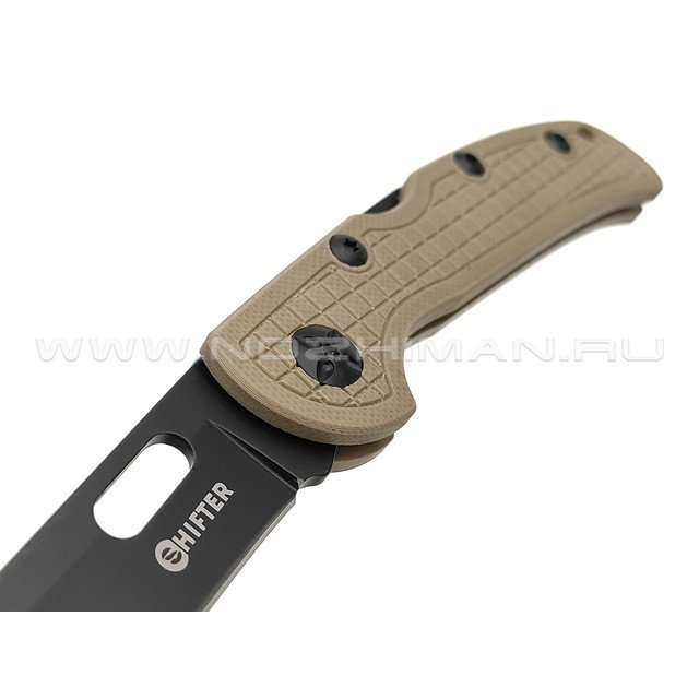 Shifter складной нож Pard сталь Aisi 420 black, рукоять G10 tan