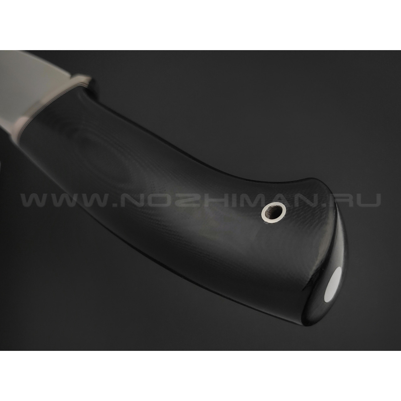 Кметь нож Скинер сталь Elmax, рукоять G10 black, мельхиор