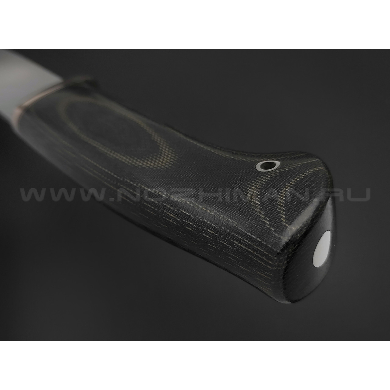 Кметь нож Панцуй сталь Bohler S390, рукоять микарта, мельхиор