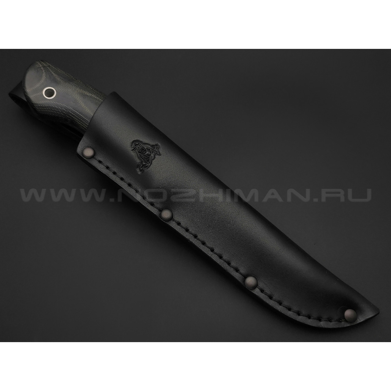 Кметь нож Клык сталь Vanadis 4, рукоять микарта, мельхиор